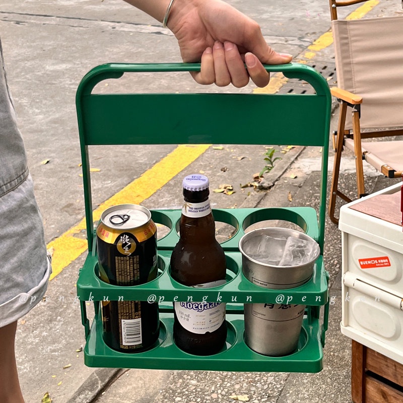 Giỏ Đựng Thức Uống Có Tay Cầm Có Thể Gấp Gọn Tiện Dụng Mang Theo Du Lịch Cắm Trại
