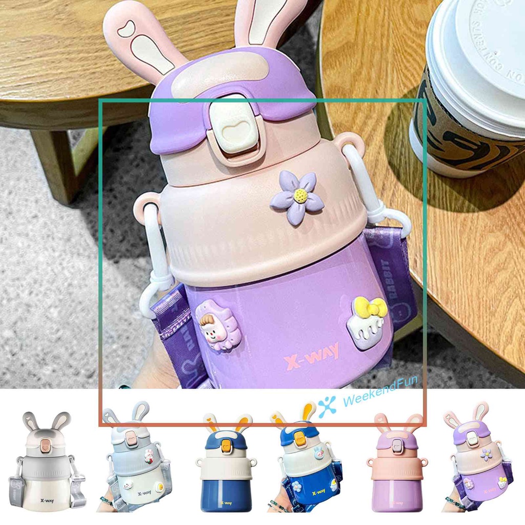 Giày Thể Thao Thời Trang Năng Động Cho Nữ★ Bình Giữ Nhiệt Hình Tai Thỏ Dung Tích 500ml Chống Rò Rỉ Dành Cho Đi Du Lịch
