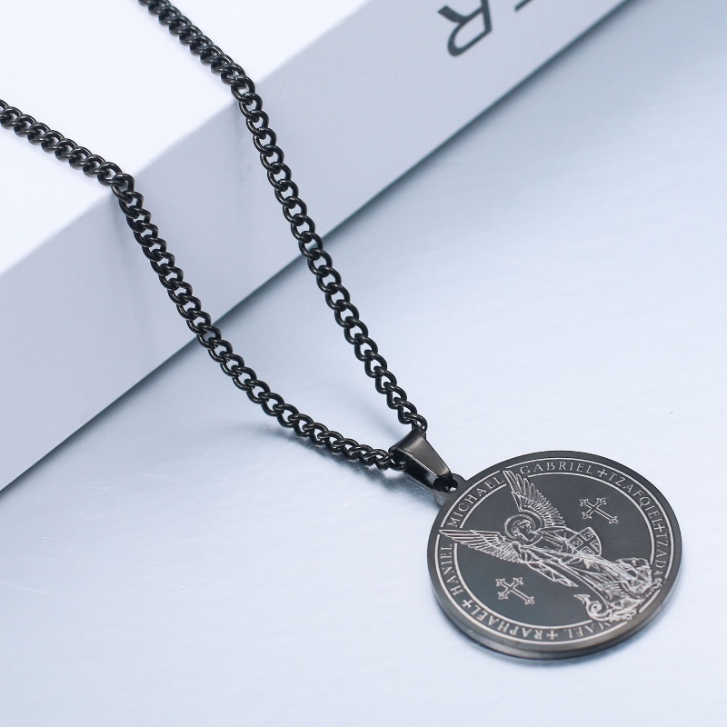 Z Vòng cổ Bằng Thép Titan Không Gỉ Mặt Hình Michael Thời Trang Dành Cho Nam Và Nữ