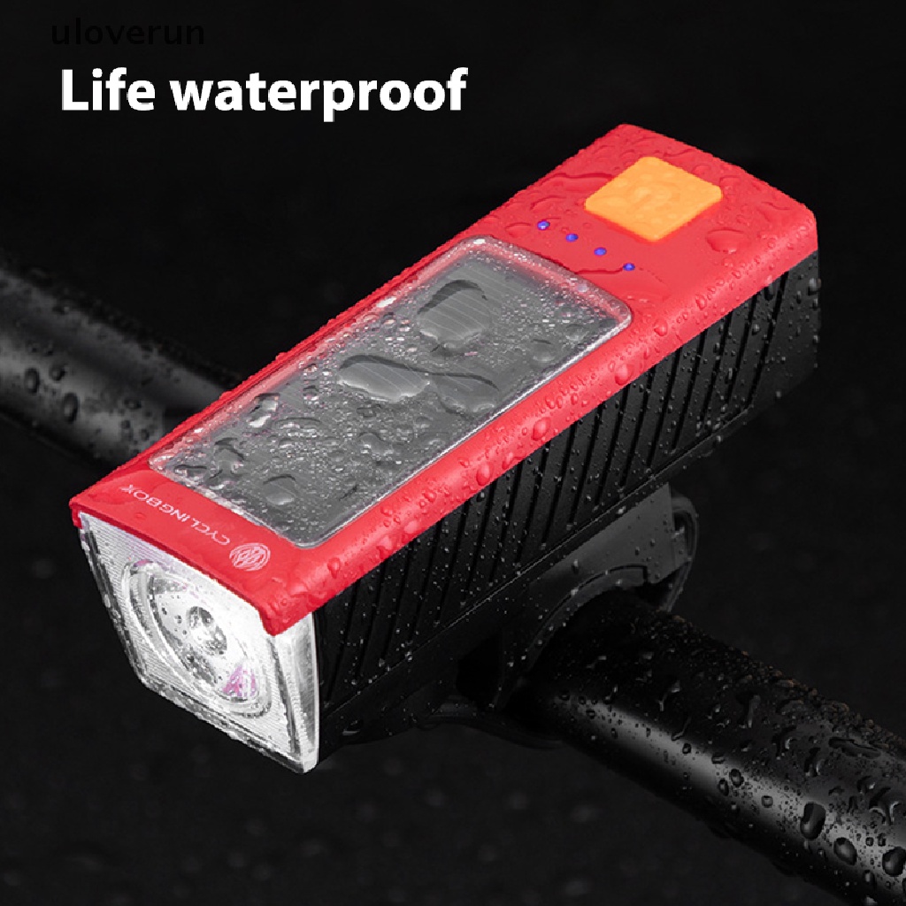 Đèn Năng Lượng Mặt Trời Chống Thấm Nước Kèm Còi Sạc USB Chuyên Dụng Cho Xe Đạp