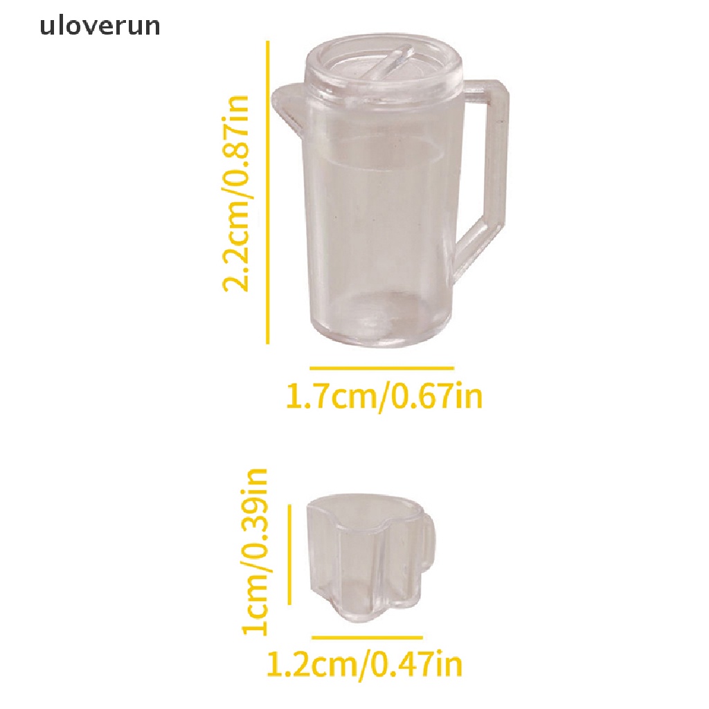 Set 5 Cốc Nước Rỗng Trong Suốt 1: 12 Trang Trí Nhà Búp Bê