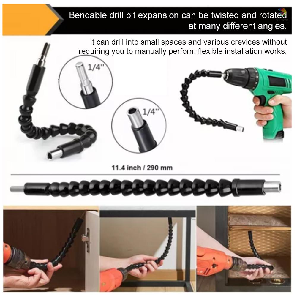 Bộ 14 Mũi Khoan Mở Rộng Linh Hoạt Kèm 105 Độ° Bộ Chuyển Đổi Ổ Cắm &amp; Tay Cầm Gắn Mũi Khoan Mở Rộng Thông Dụng