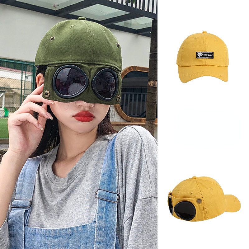 Mũ Phi Công Lưỡi Trai Hình Vịt Đeo Kính Râm Cá Tính Cho Cặp Đôi
