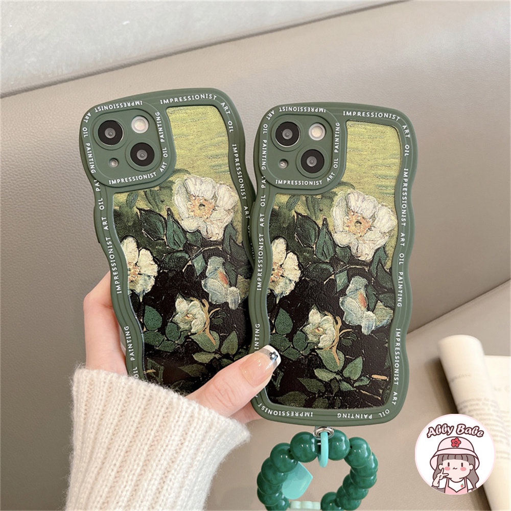 Ốp Điện Thoại TPU Mềm Chống Mồ Hôi In Họa Tiết Hoa Kèm Dây Đeo Cho Iphone 14 Pro Max 11 12 11 Pro Max X XS