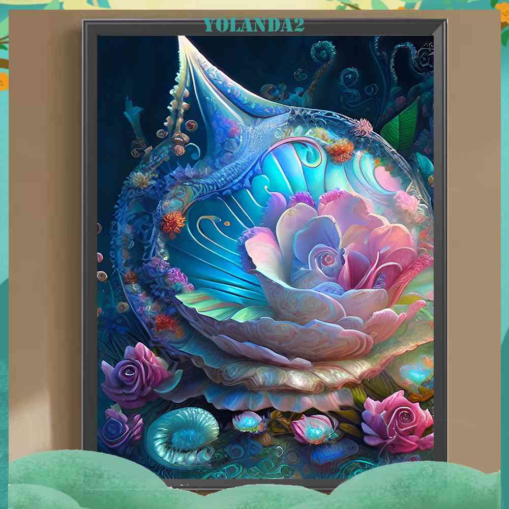 Bộ Tranh Đính Đá 5D Họa Tiết Vỏ Sò Độc Đáo DIY Dùng Trang Trí Nhà Cửa