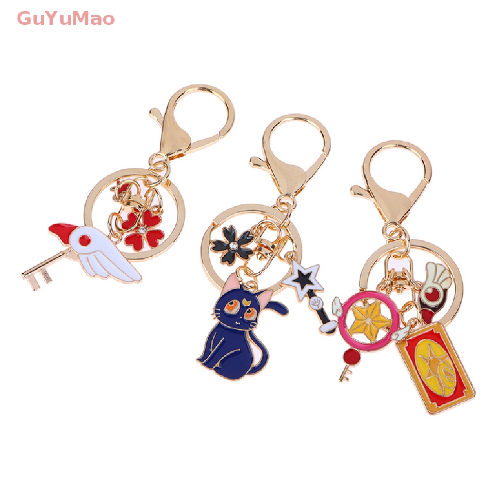 1 Móc Khóa Hình Thẻ Bài Thủ Lĩnh Thẻ Bài Sakura Mặt Trăng Ngôi Sao Thủ Công DIY PRTA