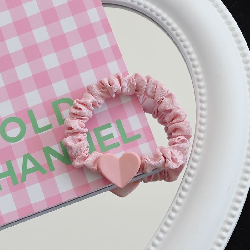 Dây Buộc Tóc Cao Su Co Giãn Màu Kẹo Ngọt Họa Tiết Trái Tim Thời Trang Mùa Hè 2023 Mới