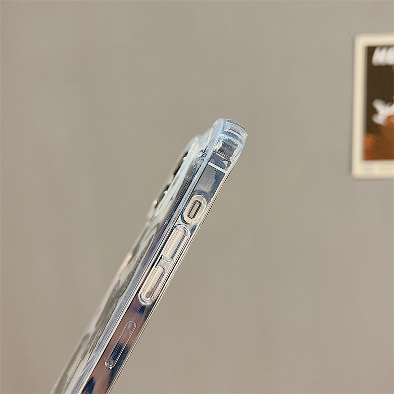 Ốp Điện Thoại Silicone tpu Mềm Trong Suốt Chống Sốc In Hình Bướm Đơn Giản Có Dây Đeo Cho iphone 12 14 13 11 Pro Max