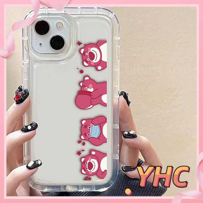 Ốp lưng iphone Túi khí gấu dâu tây hoạt hình vỏ mềm chống rơi trong suốt Cho Iphone 6 / 6S / 6splus / se / 7 / 7plus / 8 / 8plus / X / xs / xsmax / 11 / 12 / 13 / 14 / Plus / pro / pro max-721