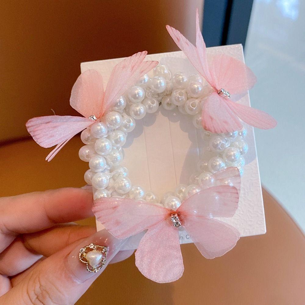 EPOCH Dây Cột Tóc Co Giãn Hình Bướm Lấp Lánh Dễ Thương Cho Bé Gái