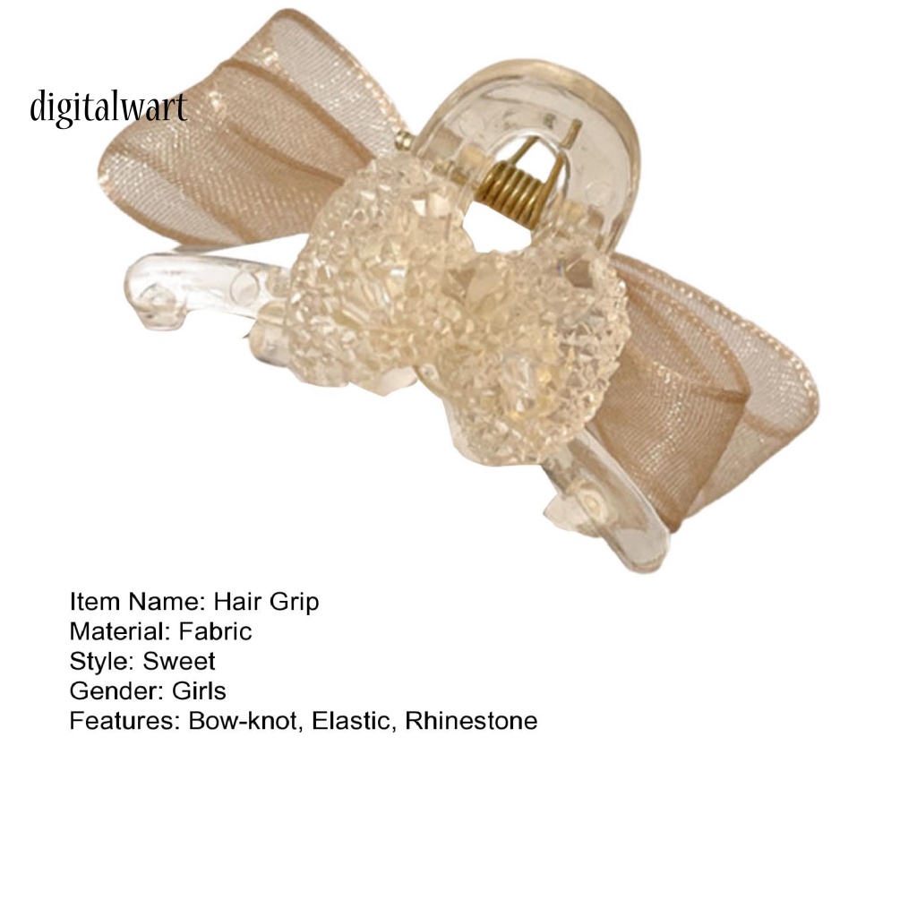 Kỹ Thuật Số| Kẹp Tóc Hình Nơ Hai Mặt Đính Đá Chống Trượt Co Giãn Thời Trang Dành Cho Nữ