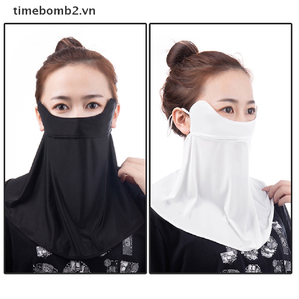{ # Khẩu Trang Lụa Lạnh Chống Tia UV Nhanh Khô Thoáng Khí Bảo Vệ Tai Và Cổ