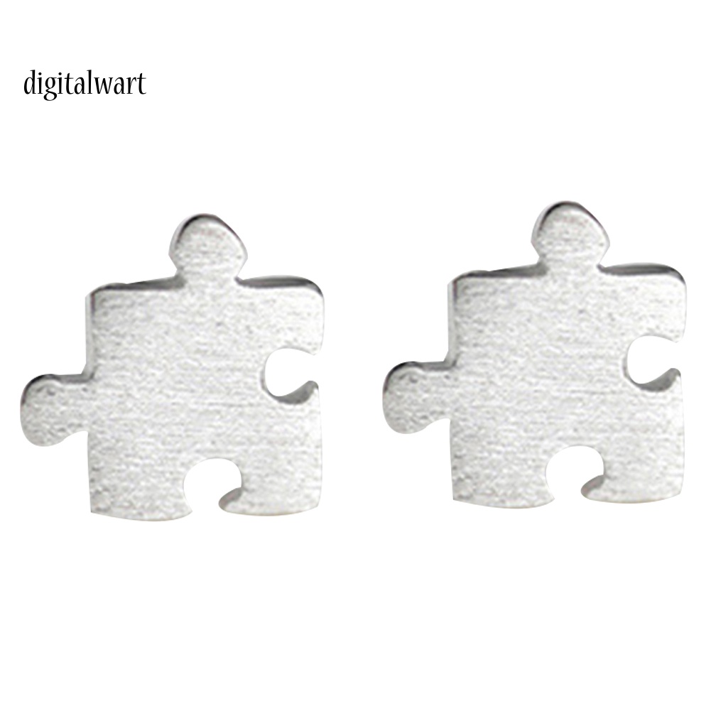 Kỹ Thuật Số| Bông Tai Mạ Bạc Kiểu Mảnh Ghép Hình Thời Trang Cho Nữ