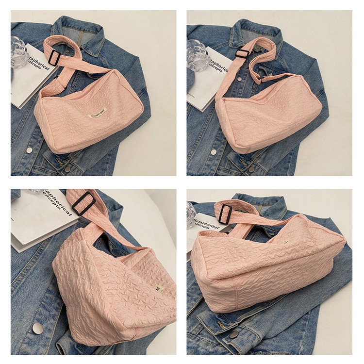 Túi Đeo Chéo &amp; Vai Bằng Nylon 4 Màu Thời Trang Nhật Hàn Cho Nữ
