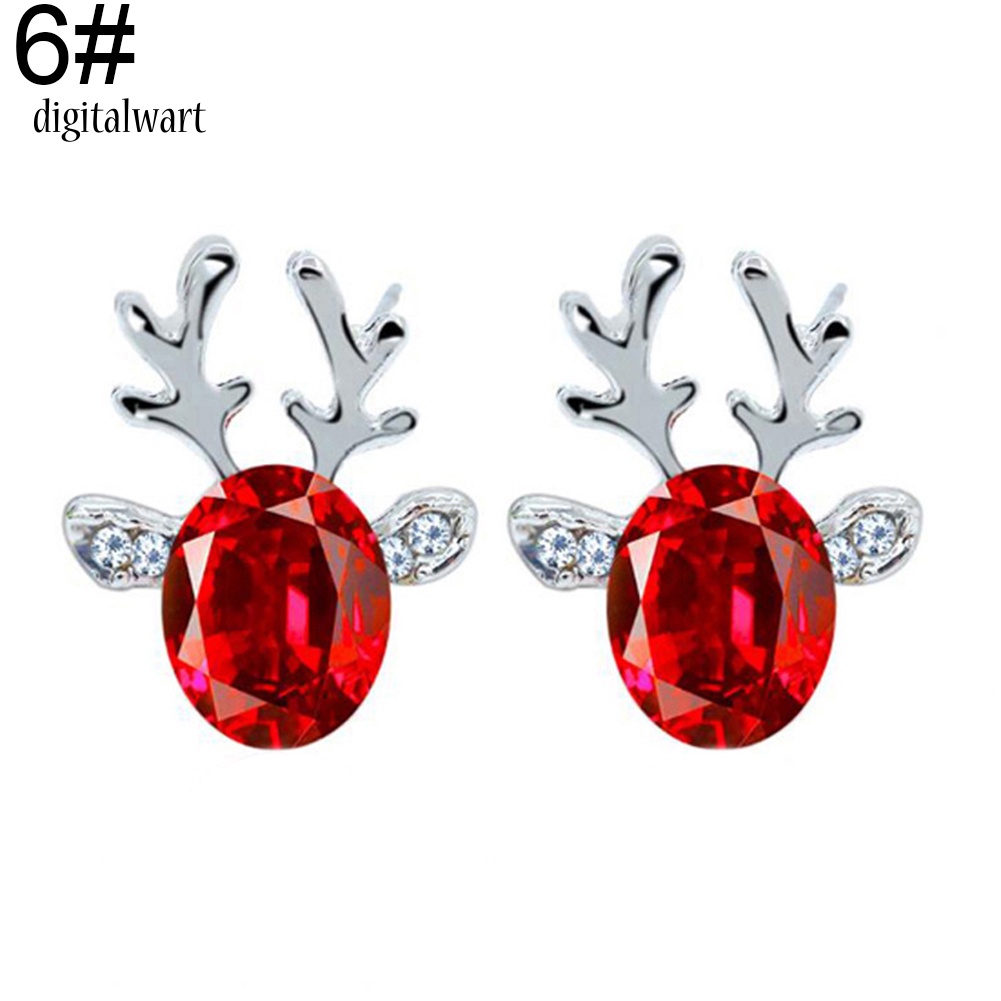 Kỹ Thuật Số| Bông Tai HìNh SừNg Hươu 3D ĐíNh Đá Sang TrọNg