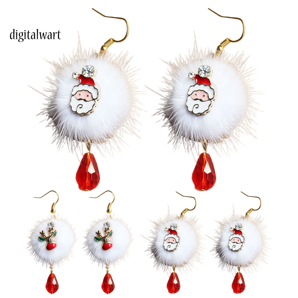 Kỹ Thuật Số| 1 Đôi Bông Tai Đính Đá Phong Cách Giáng Sinh Thời Trang