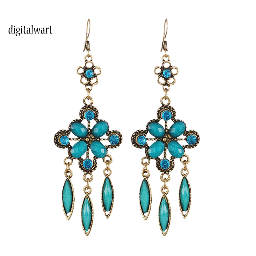 Kỹ Thuật Số| 1 Đôi Bông Tai Hợp Kim Dáng Dài Chống Rỉ Sét Phong Cách Vintage Sáng Tạo Cho Nữ