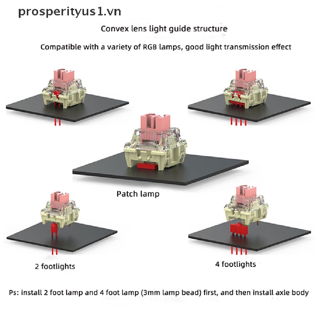 Vỏ Bọc Bàn Phím Cơ MX 1 3 Pin SMD RGB Chống Nước Chống Bụi DIY