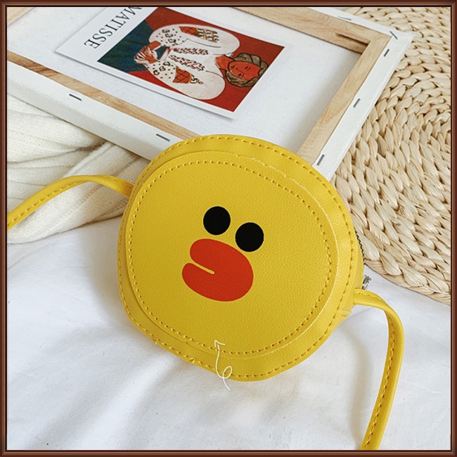 Túi Đeo Chéo Vai Mini Bằng Da Pu Có Khóa Kéo Thời Trang Sành Điệu Cho Trẻ Em