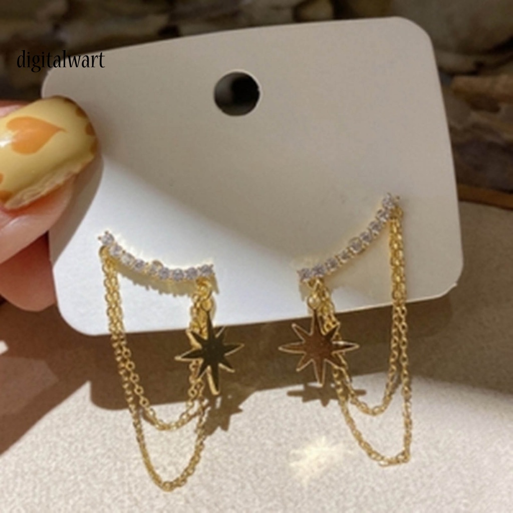 Kỹ Thuật Số| 1 Đôi Bông Tai Tua Rua Đính Đá Lấp Lánh Dành Cho Nữ