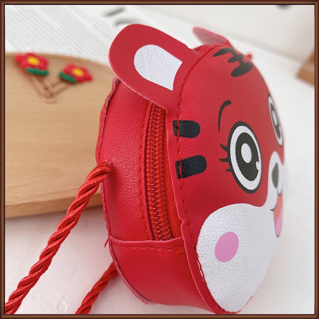 Túi Da Pu Đeo Chéo Mini Họa Tiết Hoạt Hình Động Vật Đáng Yêu Cho Bé