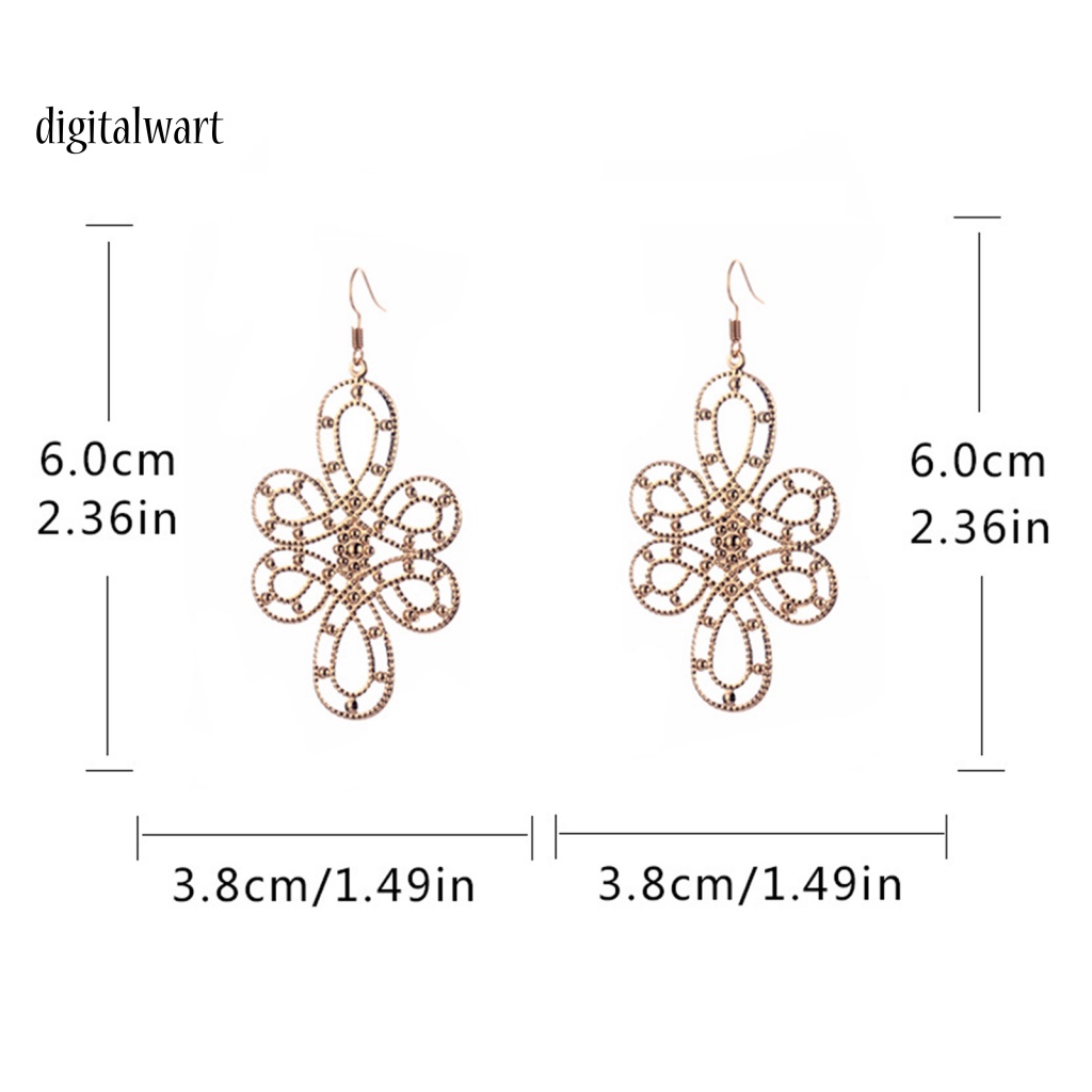 Kỹ Thuật Số| 1 Đôi Bông Tai Hợp Kim Dáng Dài Chống Rỉ Sét Phong Cách Trung Hoa