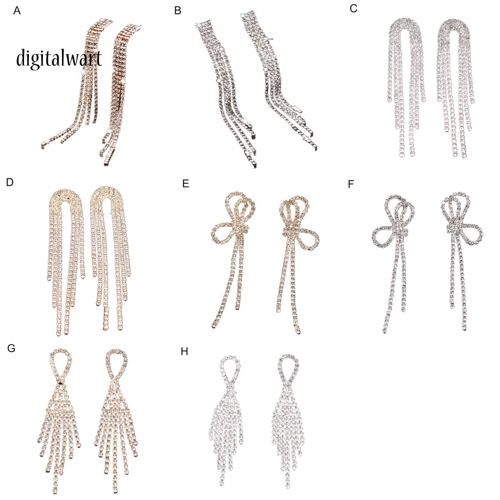 Kỹ Thuật Số| 1 Đôi Bông Tai Tua Rua Đính Đá Lấp Lánh Phong Cách Hàn Quốc Dành Cho Nữ