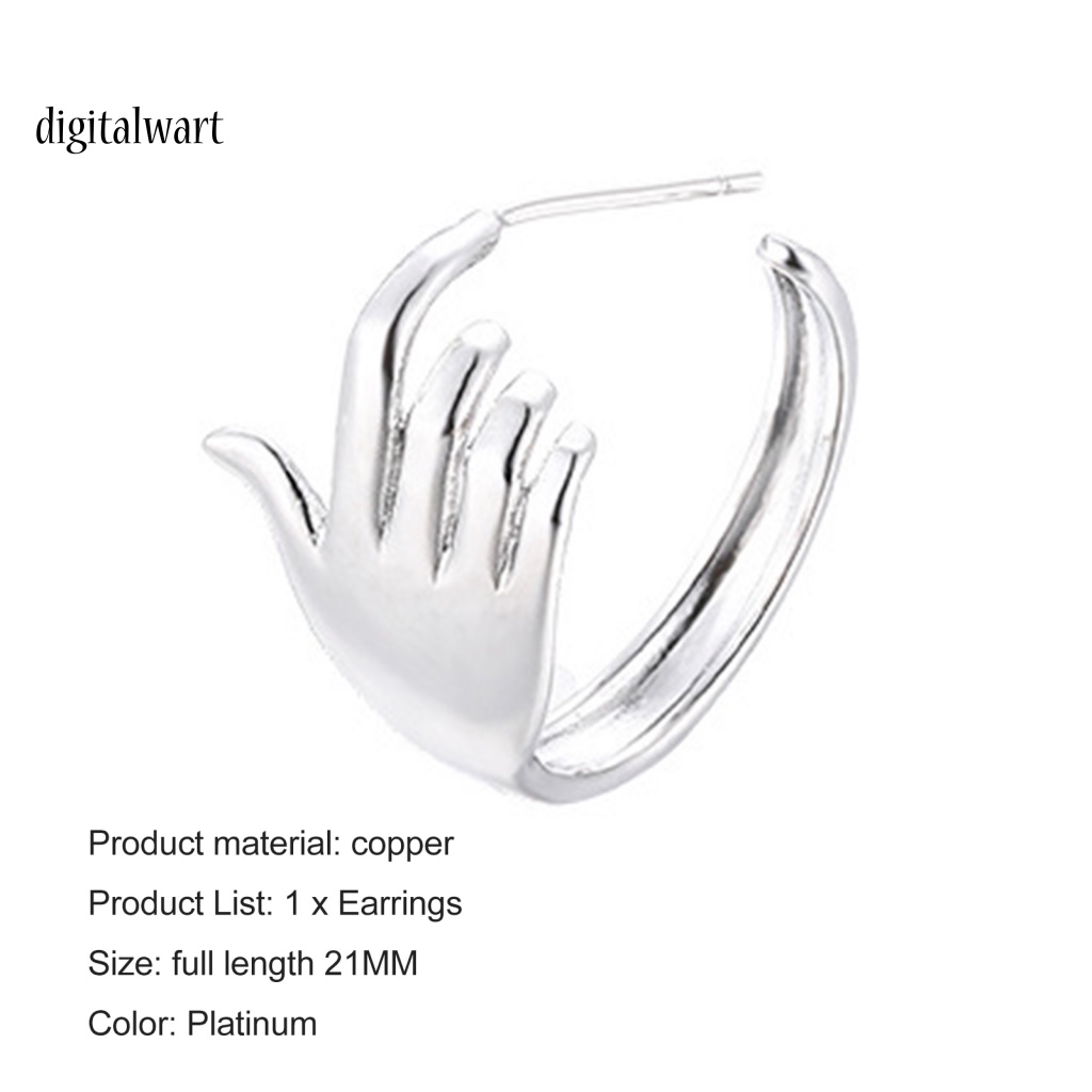 Kỹ Thuật Số| 1 Khuyên Tai Hình Bàn Tay Mạ Điện Phong Cách Hip Hop Unisex