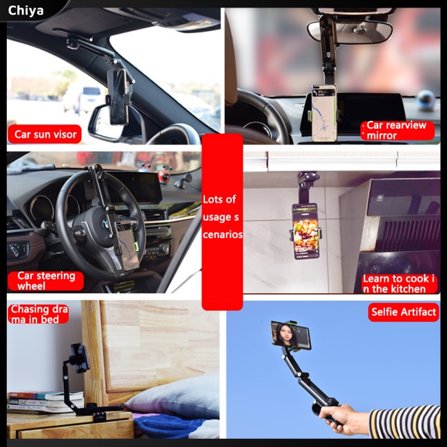 Giá Đỡ Điện Thoại / Gương Chiếu Hậu Đa Năng Tùy Chỉnh Tiện Dụng Cho Xe Hơi