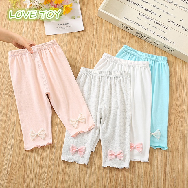Quần Legging Cotton Lưng Thun Thoáng Khí Thời Trang Mùa Hè Cho Bé Gái