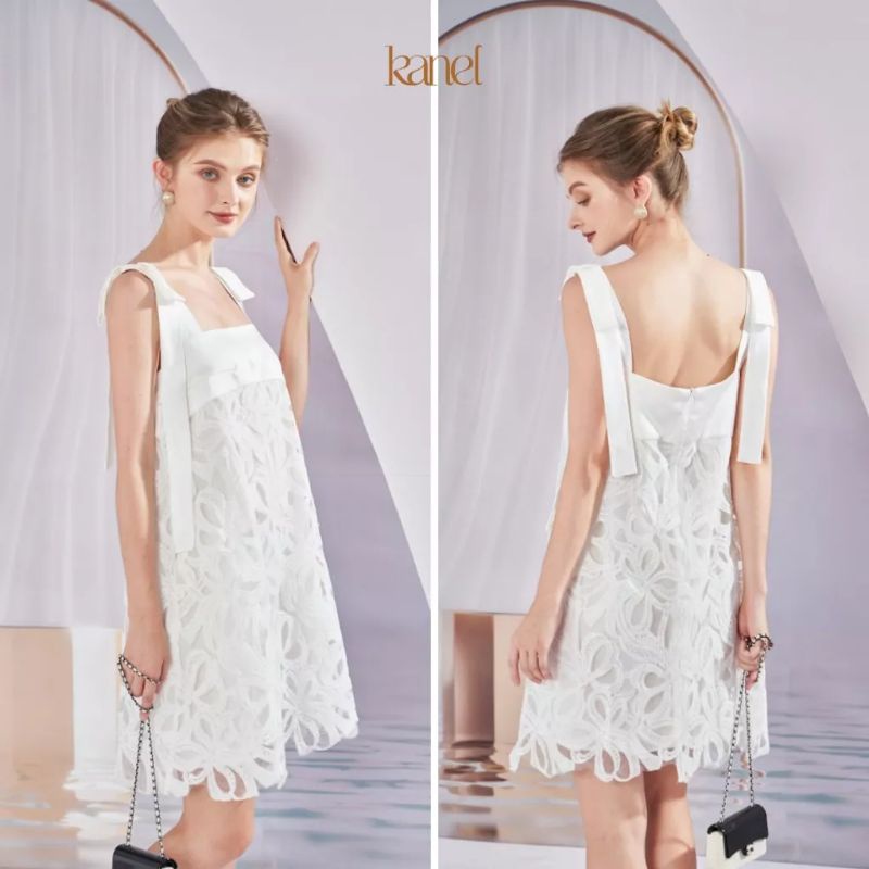 💋Váy 2s ren xuông nơ vai sang chảnh❤️❤️