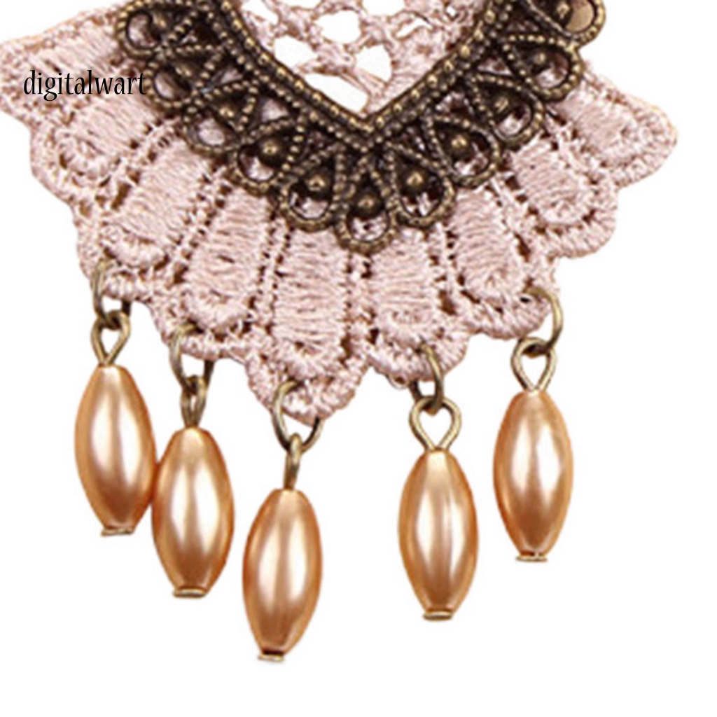 Kỹ Thuật Số| 1 Đôi Bông Tai Ren Rỗng Đính Đá Tua Rua Phong Cách Halloween