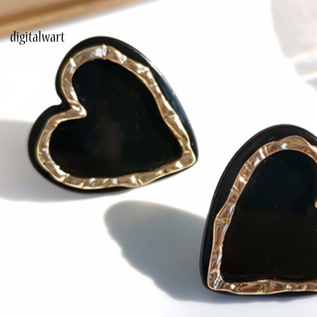 Kỹ Thuật Số| 1 Đôi Bông Tai Hình Trái Tim Tráng Men Tinh Tế Quyến Rũ Dành Cho Nữ