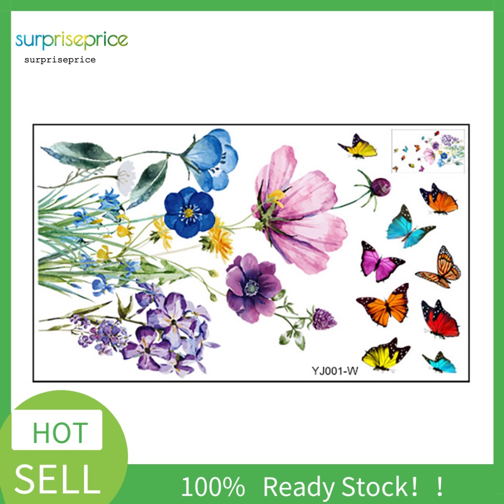 Decal dán tường Cửa Sổ Tĩnh Điện Chống Nước Chống Va Chạm Hình Hoa Bướm Hai Mặt Cho Nhà Ở