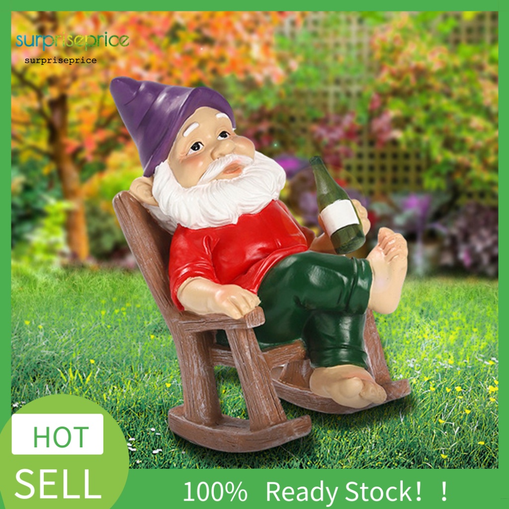 Mô Hình Tượng Gnome Nghệ Thuật Bằng Nhựa Resin Chống Chống Thời Tiết Trang Trí Sân Vườn