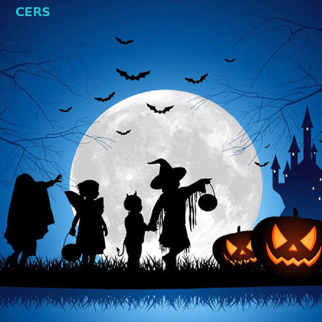 Bộ 12 Sticker Dán Trang Trí Halloween Hình Dơi 3D Bằng PVC Màu Đen