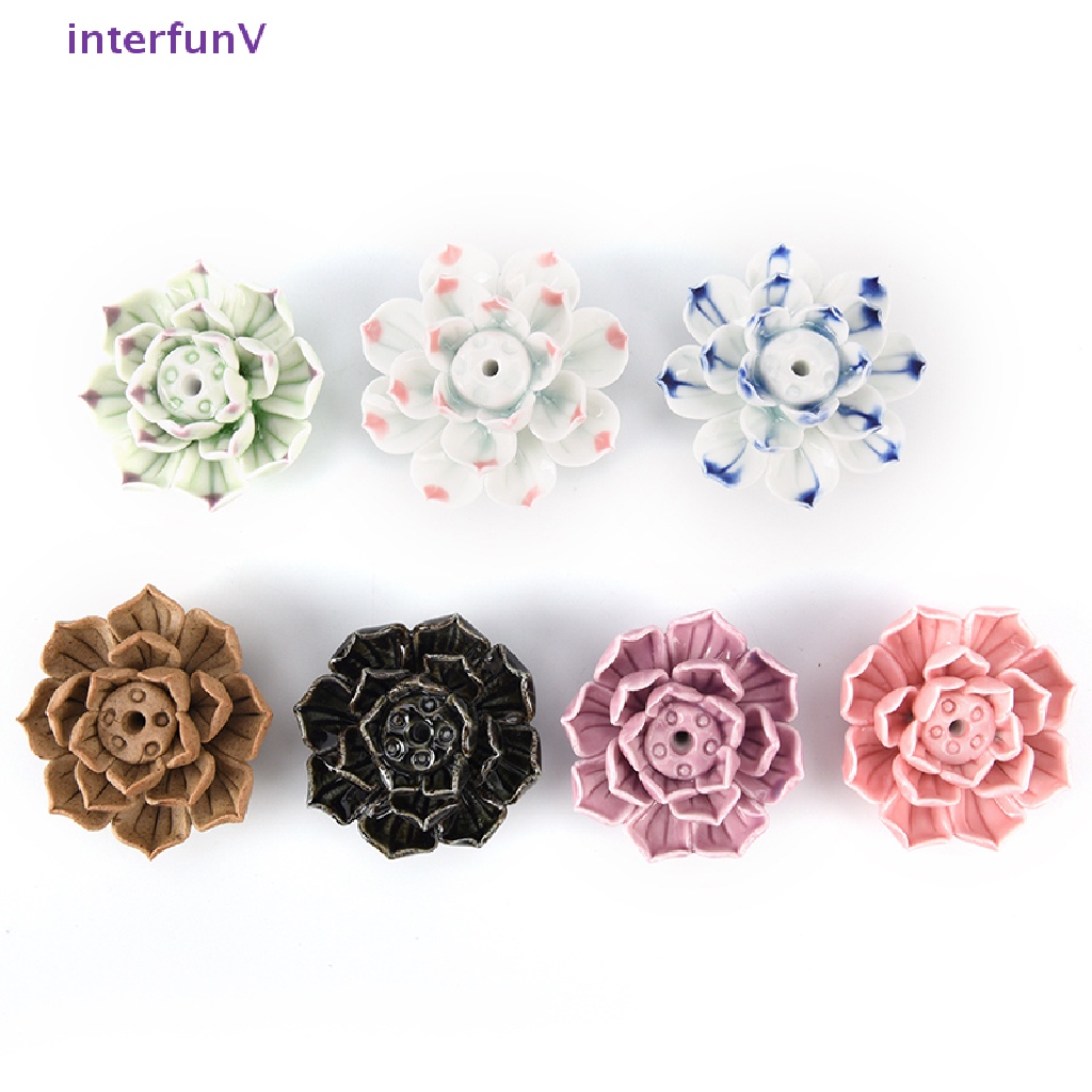 Đĩa Đốt Trầm Hương Bằng Sứ 1 / 3 Lỗ Hình Hoa Sen Độc Đáo Tiện Dụng