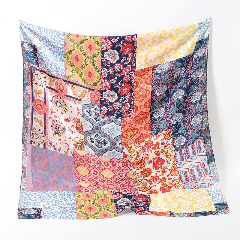 Khăn Choàng Lụa Satin Mỏng Nhẹ Thoáng Khí In Họa Tiết Phong Cách Trung Hoa 180 * 90CM