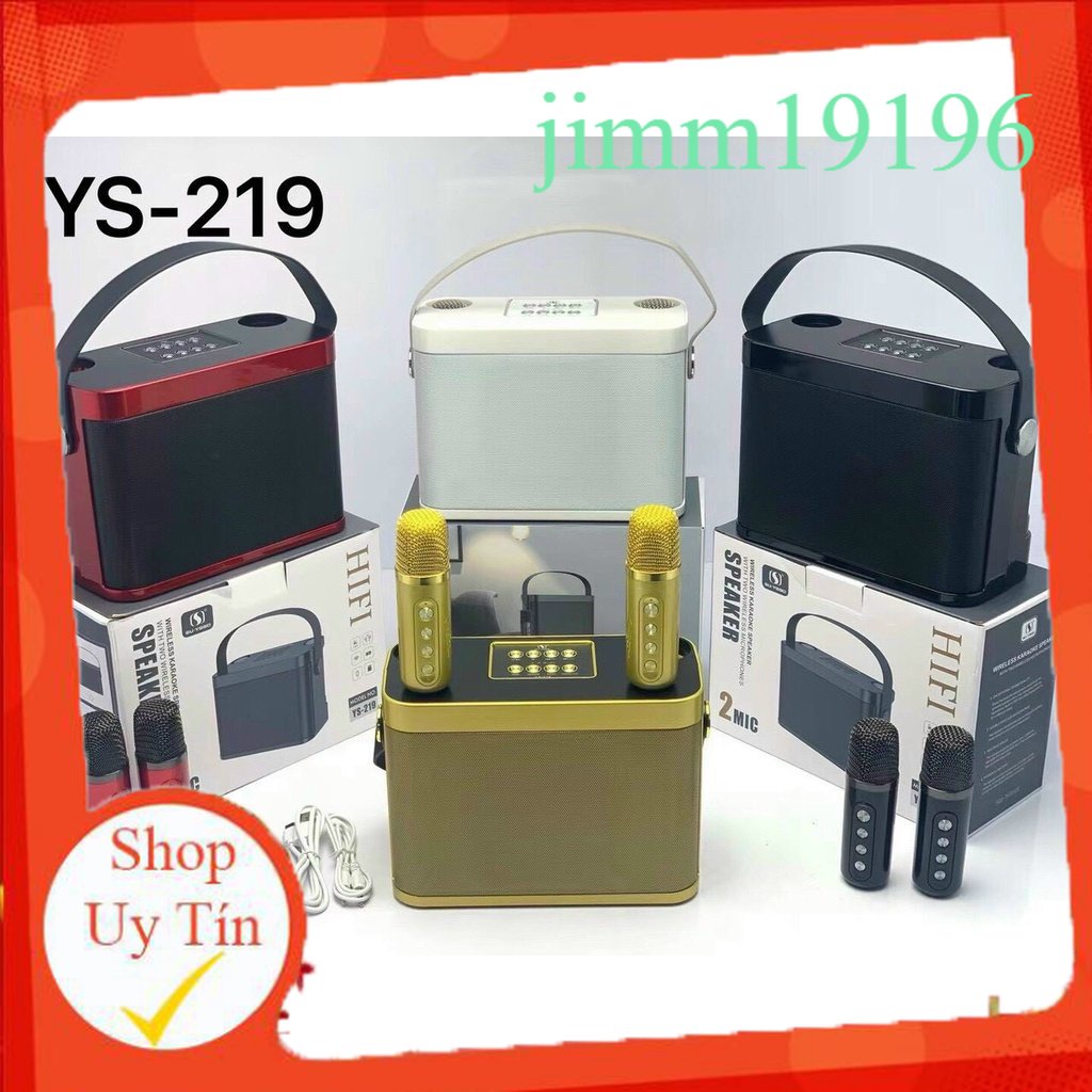 Loa Karaoke Blutooth YS219 Full chức năng 2 micro, có quai xách jimmy