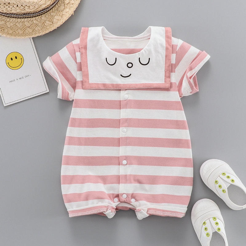 Áo Liền Quần Tay Ngắn Siêu Dễ Thương Dành Cho Bé Sơ Sinh