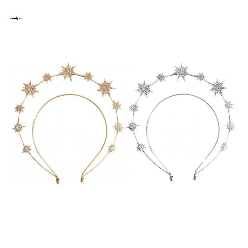 ✿ Băng Đô Cài Tóc Hợp Kim Hai Lớp Đính Đá