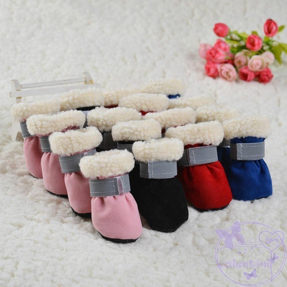 Set 4 Giày Mềm Chống Trượt Có Thể Tái Sử Dụng Cho Thú Cưng
