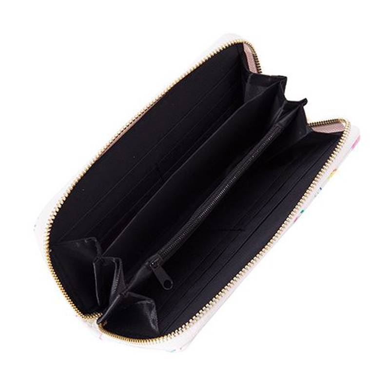 Sanrio kuromi phim hoạt hình dễ thương dây kéo dài ví da pu in sinh viên nhiều thẻ túi đựng thẻ đa chức năng 1