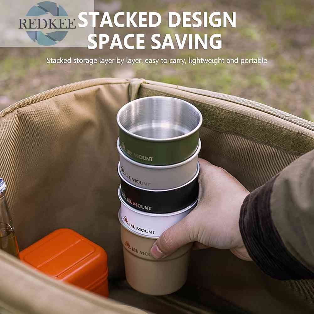 Cốc Uống Bia / Rượu Bằng Thép Không Gỉ Gọn Nhẹ 300ml Tiện Dụng Mang Theo Du Lịch Dã