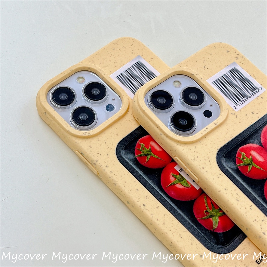 Ốp Điện Thoại Silicon Mềm Họa Tiết Cà Chua Cho iPhone 14 13 12 11 Pro Max X XR Xs Max 6 7 8 Plus