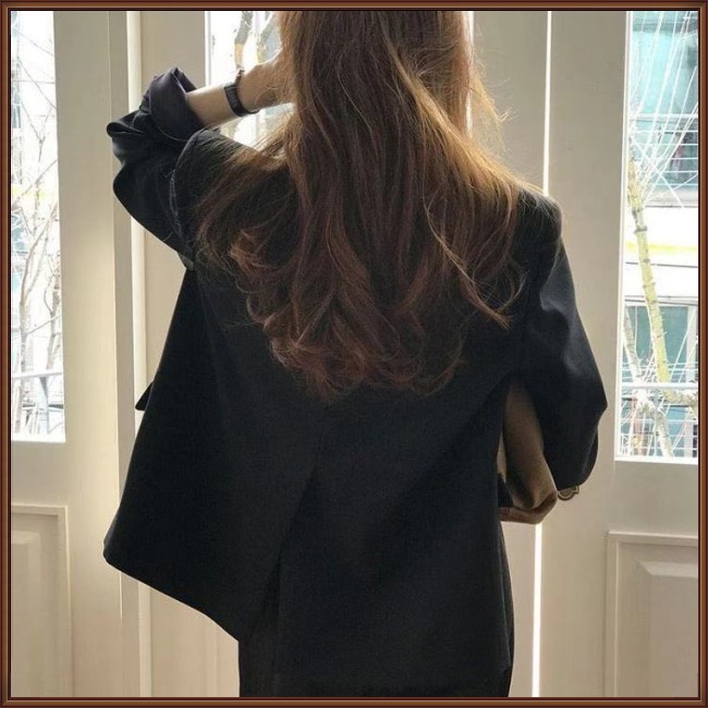 Áo Khoác Vest Tay Dài Dáng Rộng Màu Sắc Đơn Giản Phong Cách Anh Quốc Thời Trang Cho Nữ