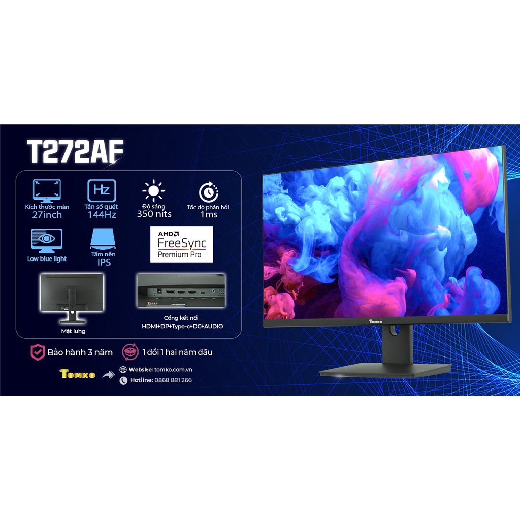 Màn hình máy tính 27 inch FHD T272AF Tần số quét 144HZ Tấm nền IPS - siêu rẻ siêu chất lượng - Hàng chính hãng