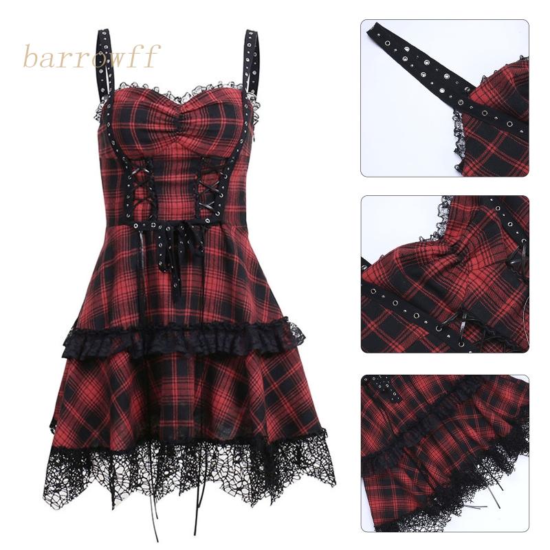 Đầm Hóa Trang Mini Phối Dây Cột Phong Cách Steampunk Gothic Thời Trang Mùa Hè