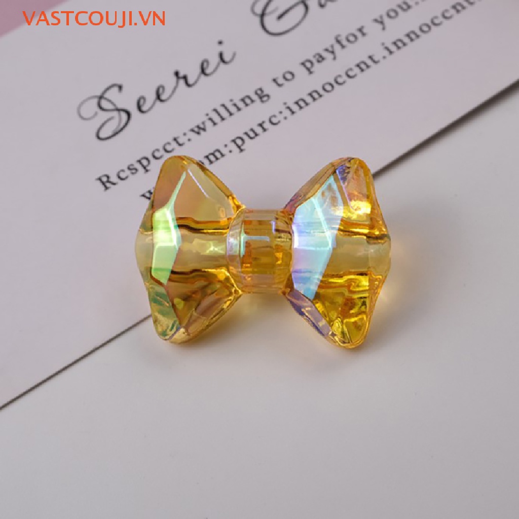 Bộ 10 Hạt Nhựa Acrylic Trong Suốt Hình Gấu Thắt Nơ Nhiều Màu Dùng Làm Trang Sức Thủ Công