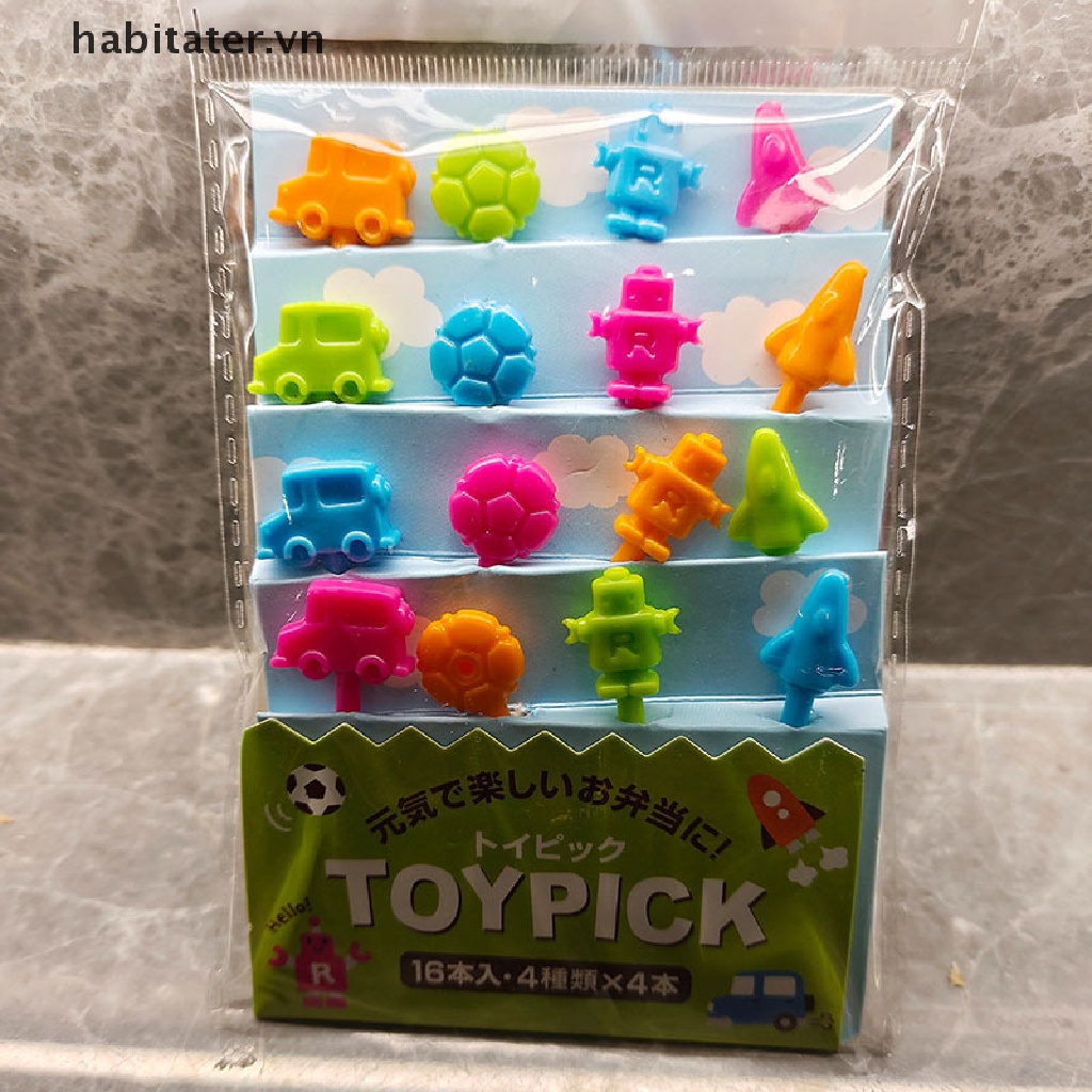 Set 16 Nĩa Ăn Tráng Miệng Hình Xe Hơi Máy Bay / Máy Bay / Đồ Ăn Tráng Miệng Cho Bé